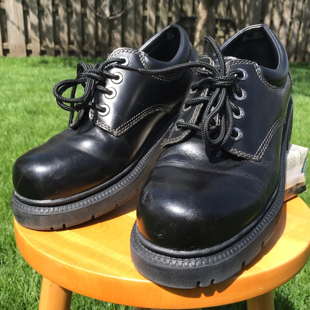 Sketchers Chunky Sole Leather Shoes | Black